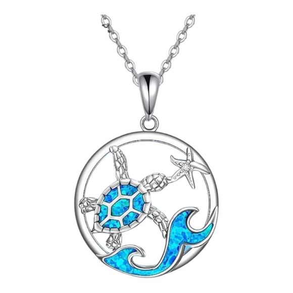 Source Unknown Jewelry - Silver Alloy Turtle & Starfish Necklace